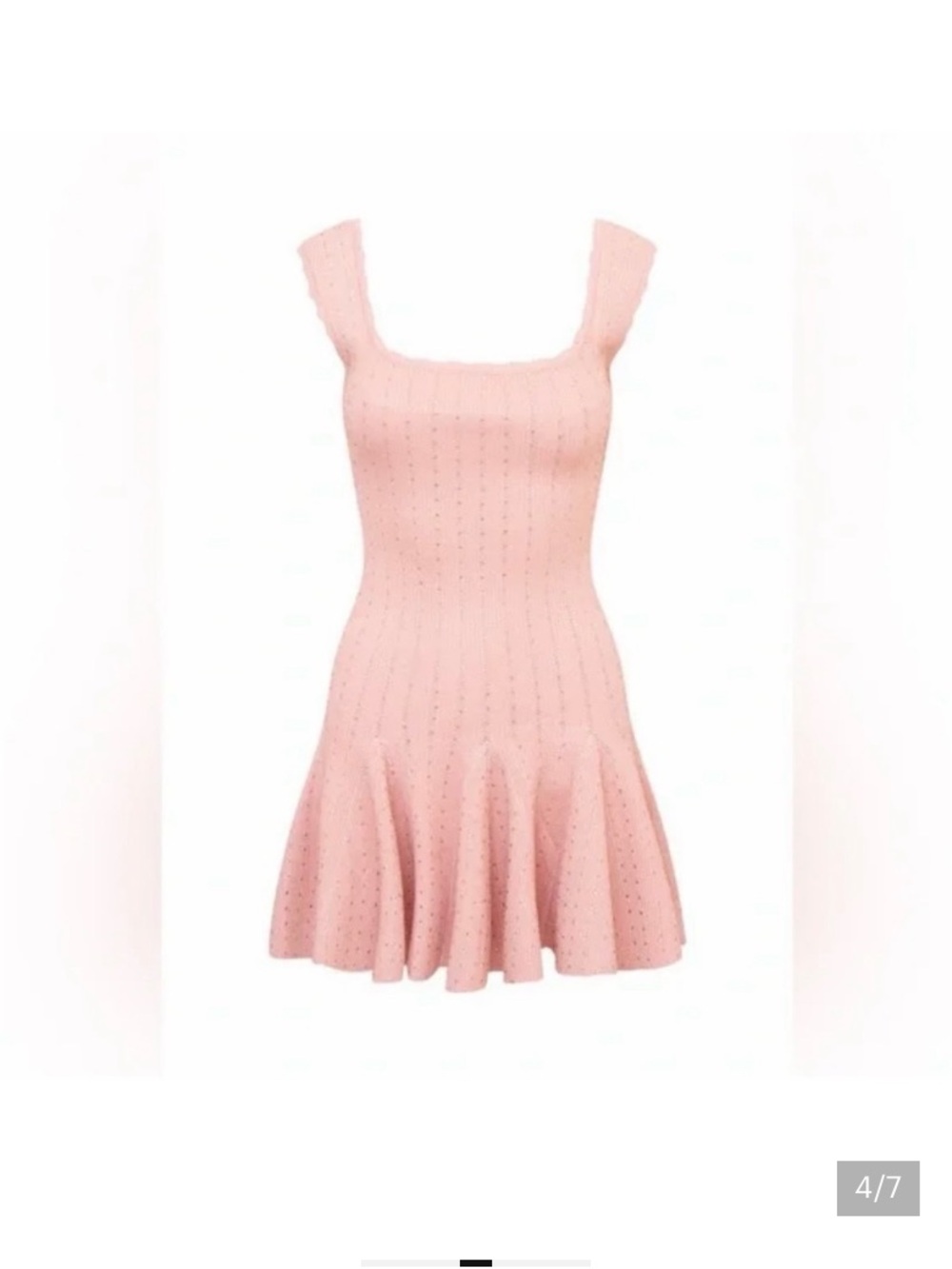 🩷LoveShackFancy AUTHENTIC Pink Ruffle-Hem Mini Dress - Picture 4 of 6